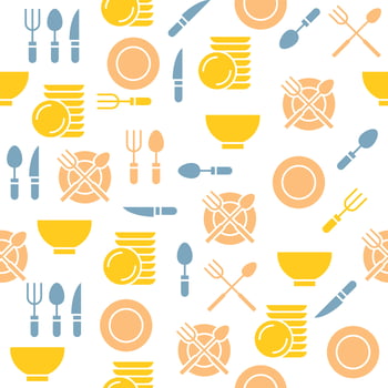 kitchen utensils seamless pattern for wallpaper or print on wrapping paper and napkin vector