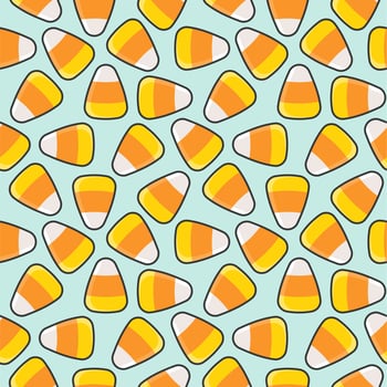 Candy corn seamless pattern for halloween background or wallpaper vector