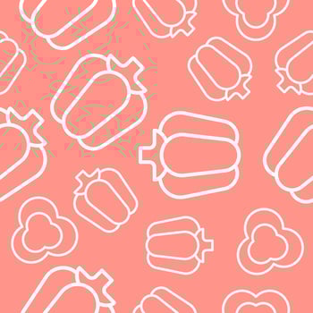 vegetable seamless pattern, bell pepper outline for wallpaper and background vector
