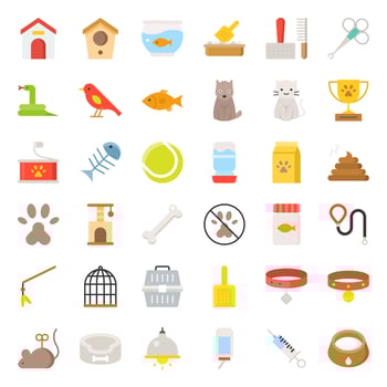 Pet shop related and symbol flat icon vector