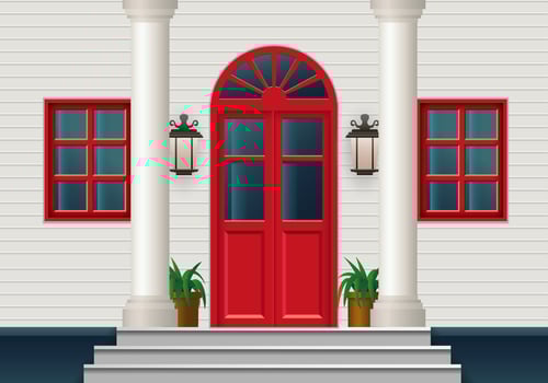 Closed Red Door vector