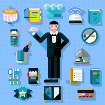 Restaurant Services Icons Set vector