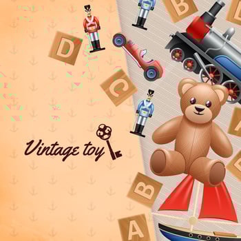 Vintage Toys Background  vector