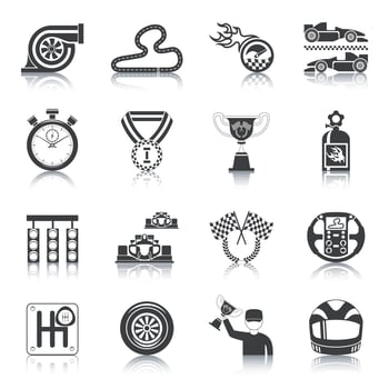 Racing Icons Black vector