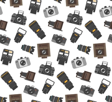  Photography gear seamless pattern  vector