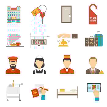 Hotel Icons Set vector