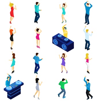 Dancing People Isometric vector