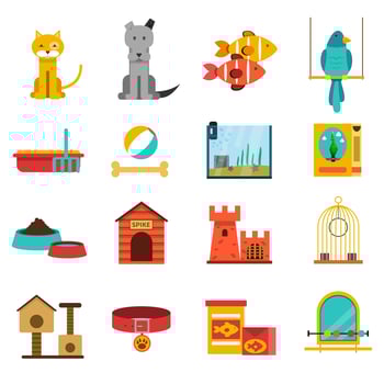 Pets Icons Set vector