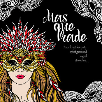 Woman Face With Mask vector