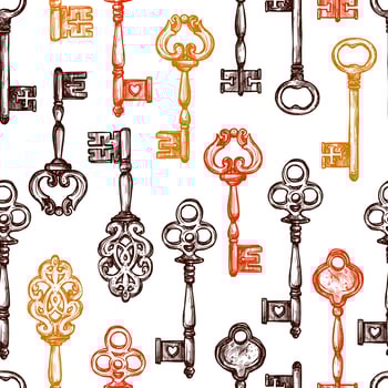 Vintage Key Seamless Pattern vector