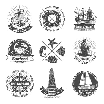 Nautical Labels Set vector