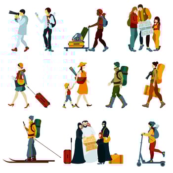 Touristic People Set vector