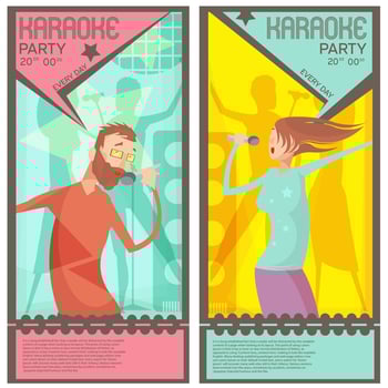 Karaoke party tickets vector