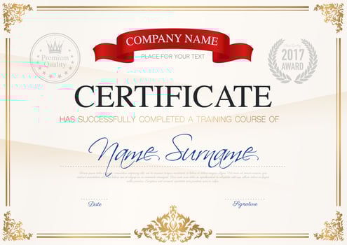 Certificate Of Completion Template vector