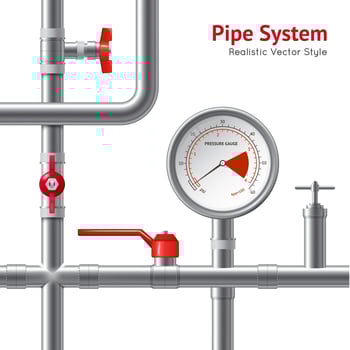 Plastic Pipe System Background  vector