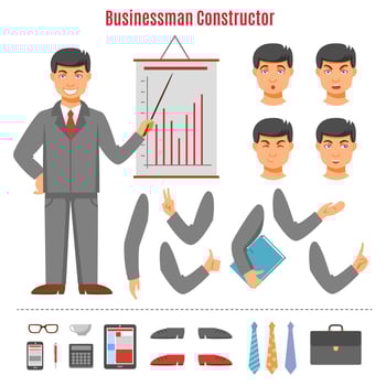 Businessman constructor set vector