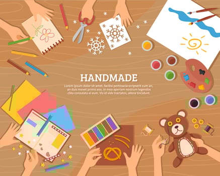 Handmade Concept In Flat Style vector