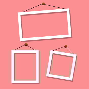 Set of fram on pink background vector