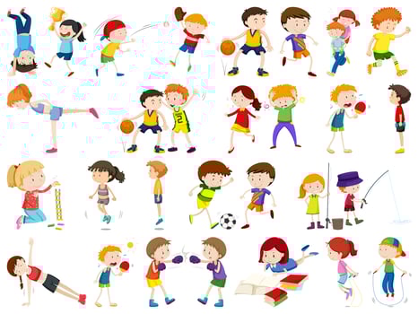 Set of active people  vector