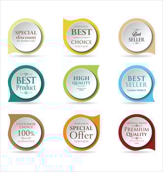 Modern badges stickers and labels collection vector