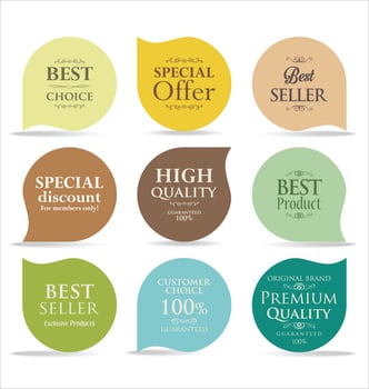 Modern badges stickers and labels collection vector