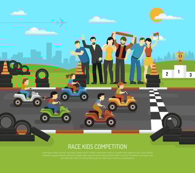 Motor Racing Kids Background vector