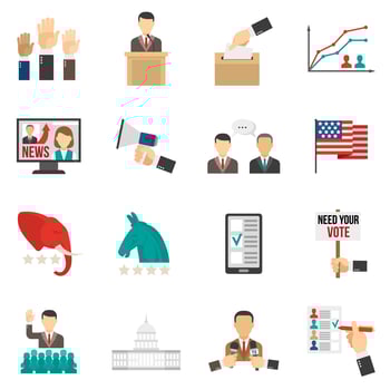 Election Color Icons vector