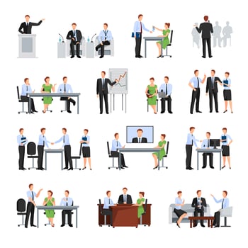Business Conference Icons Set vector