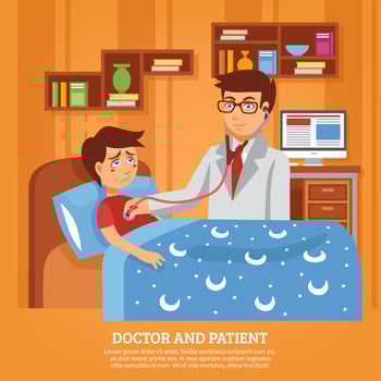 Doctor Attending Patient Home Flat Illustration vector