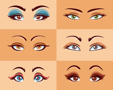 Women Eyes Set vector