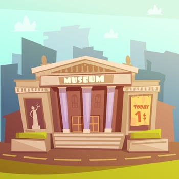 Museum Cartoon Illustration vector