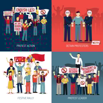 People At Demonstration Concept vector