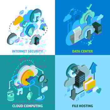  Cloud Services Concept Icons Set  vector