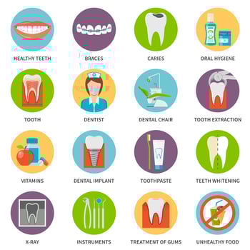 Dental Care Icons Set  vector
