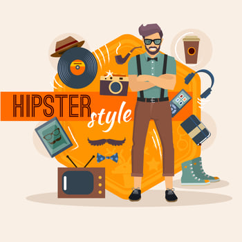 Male Hipster Character Pack  vector