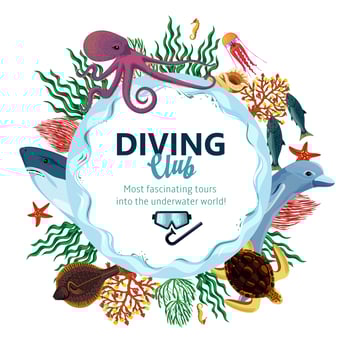 Sea Underwater Life Frame vector