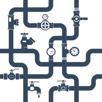 Pipes Black White Concept Illustration vector