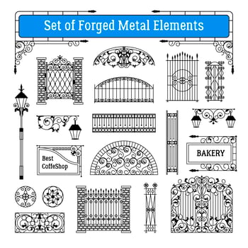 Forged Metal Elements Set vector