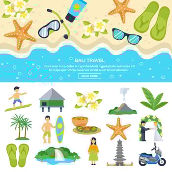 Concept Bali Travel vector