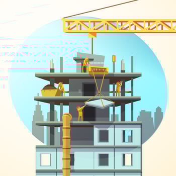 Retro construction cartoon vector