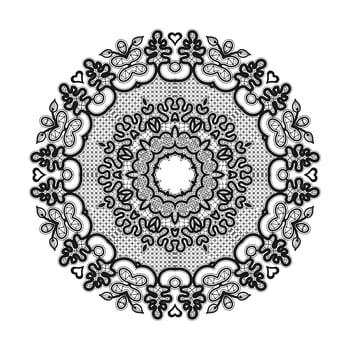 Abstract circle lace ribbon pattern. The lace for decoration vector