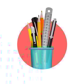 Stationery Realistic Composition vector