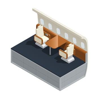 Airplane Interior Isometric Composition vector