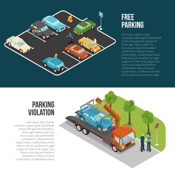Car Parking Banner Set vector