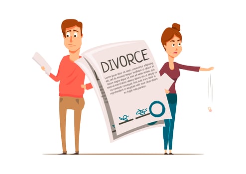 Divorce Agreement Couple Composition vector