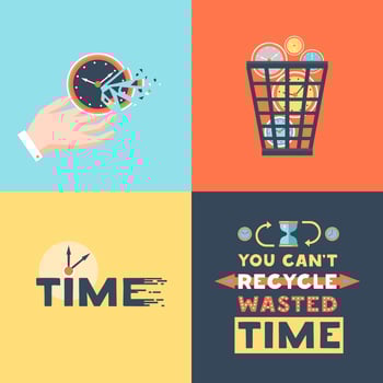 Wasted Time 4 Flat Icons Square  vector