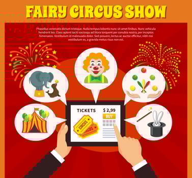 Circus website concept vector