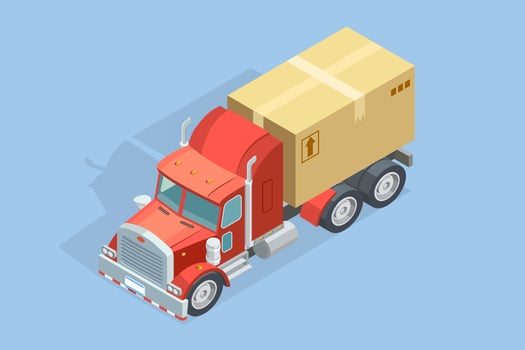 Heavy Truck Isometric Template vector