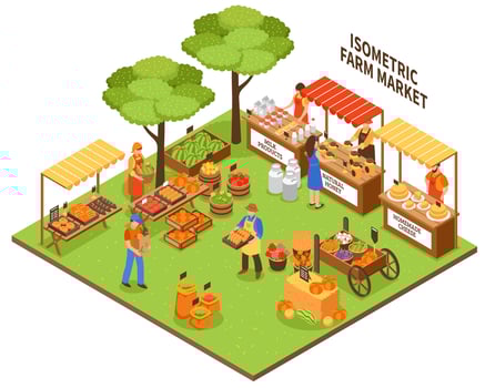 Trade Fair Market Illustration vector