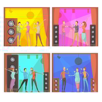 Karaoke Party Compositions Set vector